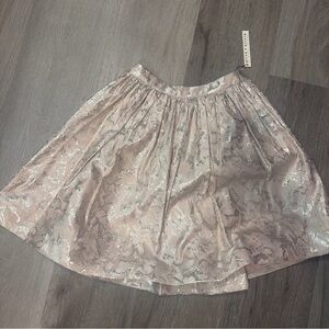 Alice + Olivia Metallic Pink Skater Skirt